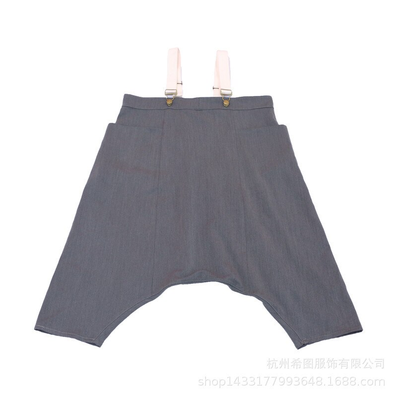 summer boys and girls pants Japanese hip-hop hip-hop pants suspenders cropped pants