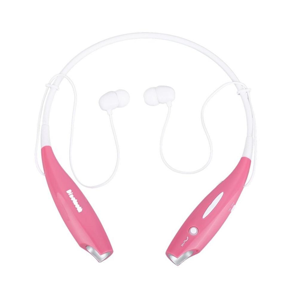Hv800 bluetooth nekband oordopjes handsfree sport stereo headset in-ear oordopjes voor samsung en iphone: Roze