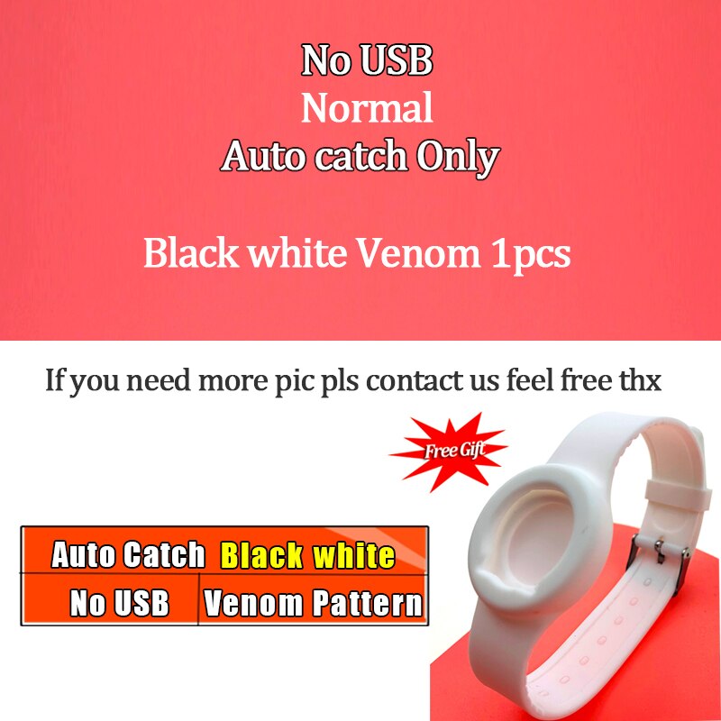 Auto Catch Automatic Reminder Bracelet Fit Interactive Figure Toy Powermon Plus for Powermon Go Plus: Black Venomm 2pcs