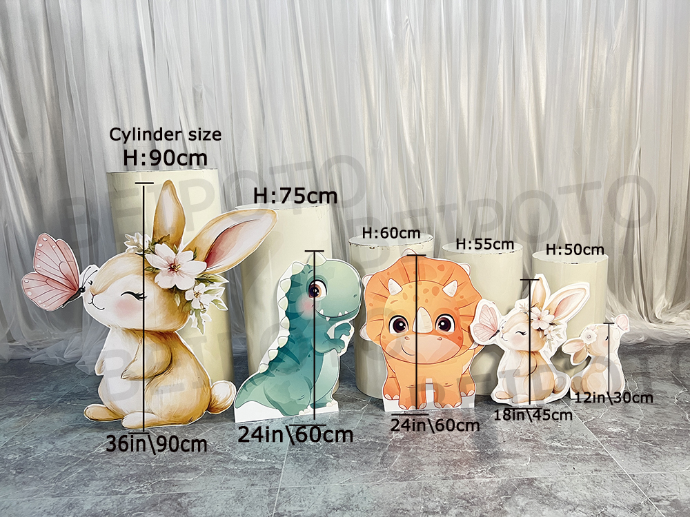 Kt Board Safari Animal Cutout Backdrop 12/18/24/35inch Birthday Board for Party Baby Shower Stand Up Prop Safari Wild One
