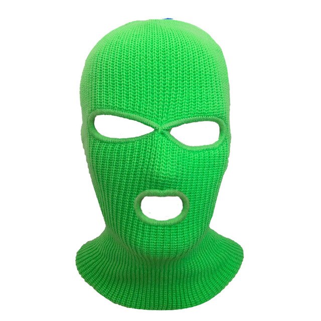 Winter Balaclava Warm Knit ski mask 3 hole Knitted Full Face Cover Ski Mask Full Face Mask for Outdoor Sports: green