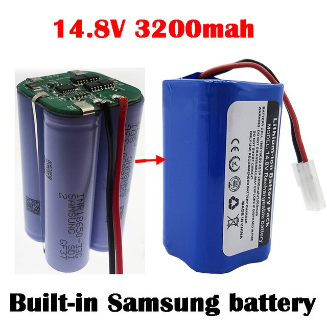 Vakaumus 14.8v 2600 mah li-ion batteri til xiaomi  g1 mi robot støvsuger essentiel mjstg 1 robotstøvsuger tilbehør: 3200 mah