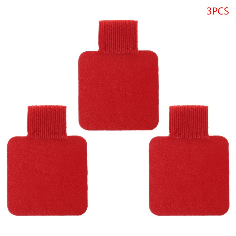 3 stk firkantet selvklæbende læderpenklip blyant elastisk løkke til notesbøger journaler udklipsholder penneholder: Rød