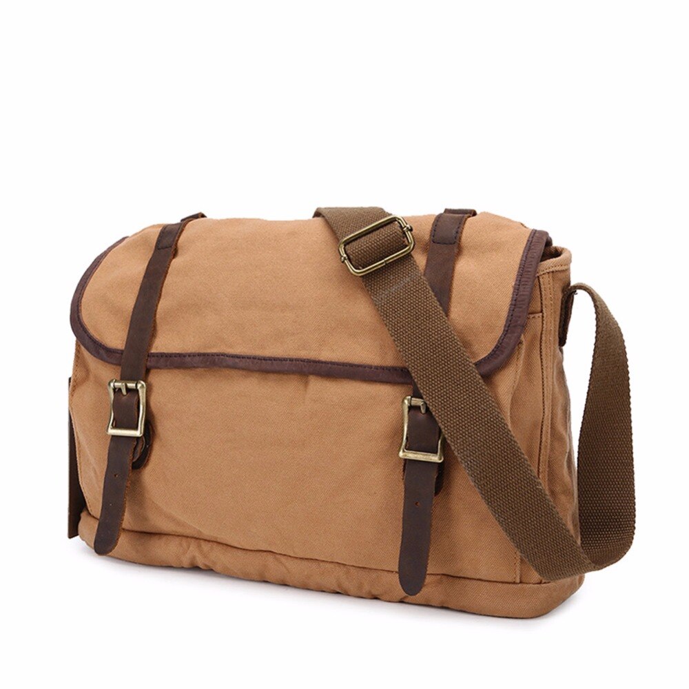 Bolso de hombro de lona de algodón para hombre, bandolera informal de viaje para ordenador portátil, bolso escolar, novedad