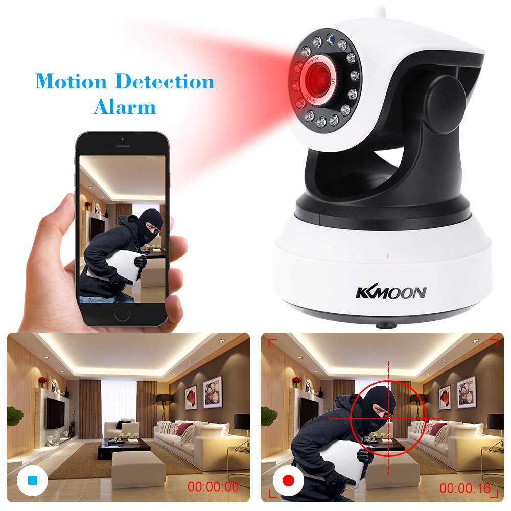 Ip kamera wifi roterbar ptz kameraovervågning wifi  rj45 kamera ir nattesyn trådløs cam stemmeopkald bevægelsesregistrering