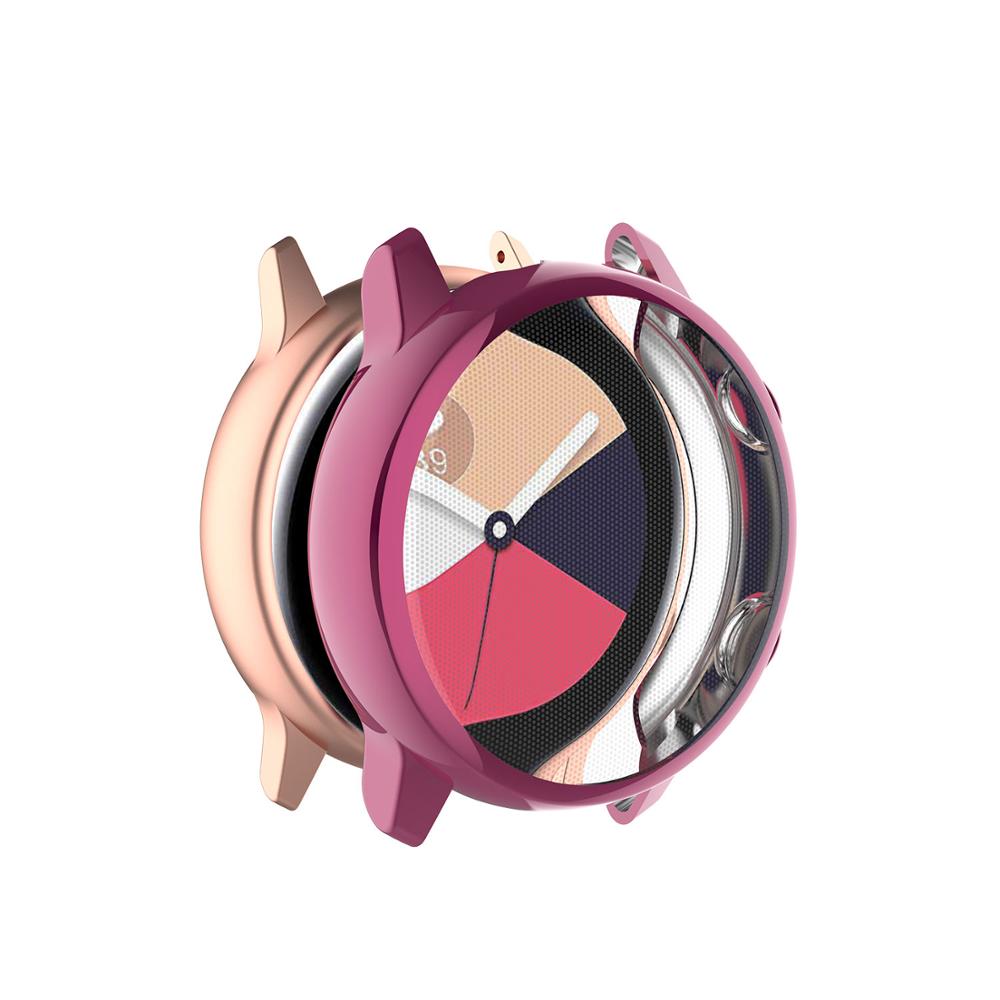 Galaxy watch actieve case voor Samsung galaxy watch actieve cover/r500 plating kleurrijke Transparante TPU soft case anti-fall cove: Plating red