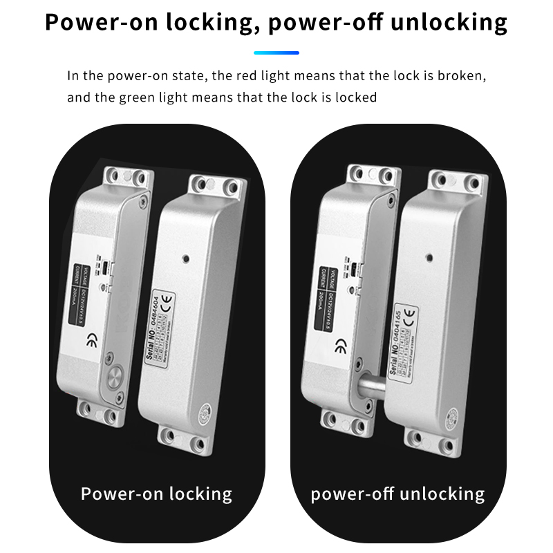 Pestillo eléctrico exposto de 12V o 24V, puerta de madera, puerta de hierro, puerta contra incendios, ajuste de retardo, cerradura de Control eléctrico de Control de acceso