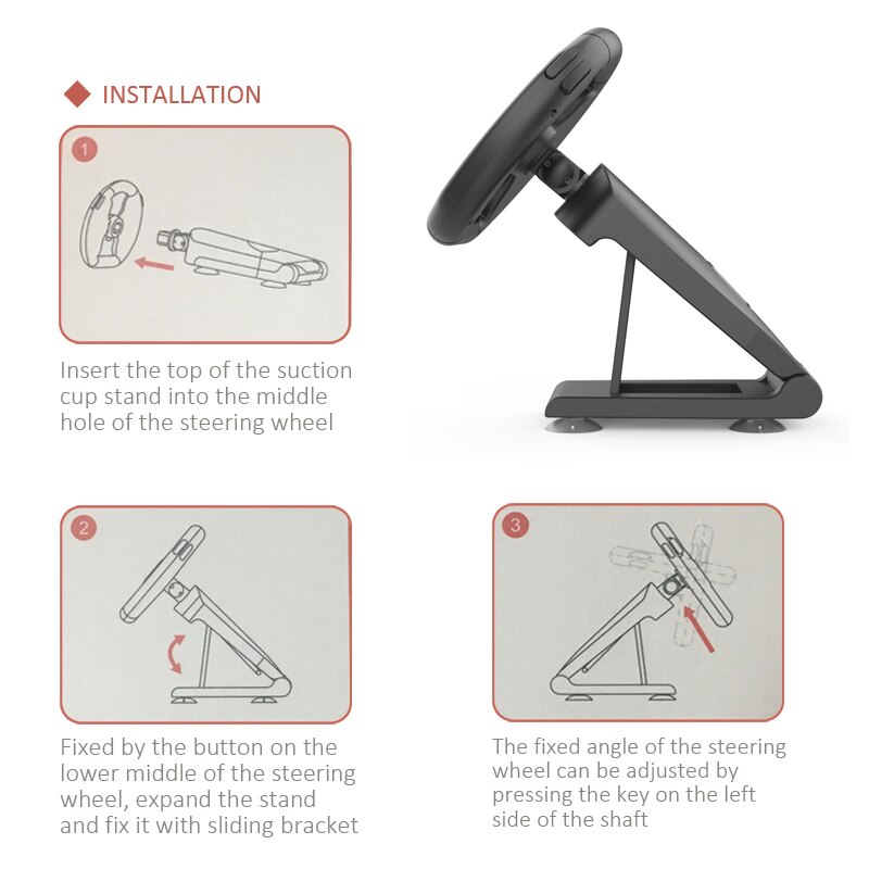 Steering Wheel Parts Components Controller Attachment with 4 Suction Cups for Nintendo Switch Racing Game NS Accessories