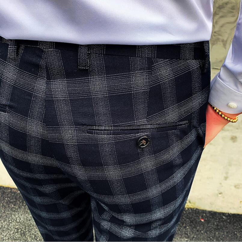 Men's Boutique Plaid Formal Business Suit Pants Men's Wedding Dress Suit Pants Brand Men's Casual Trousers Male