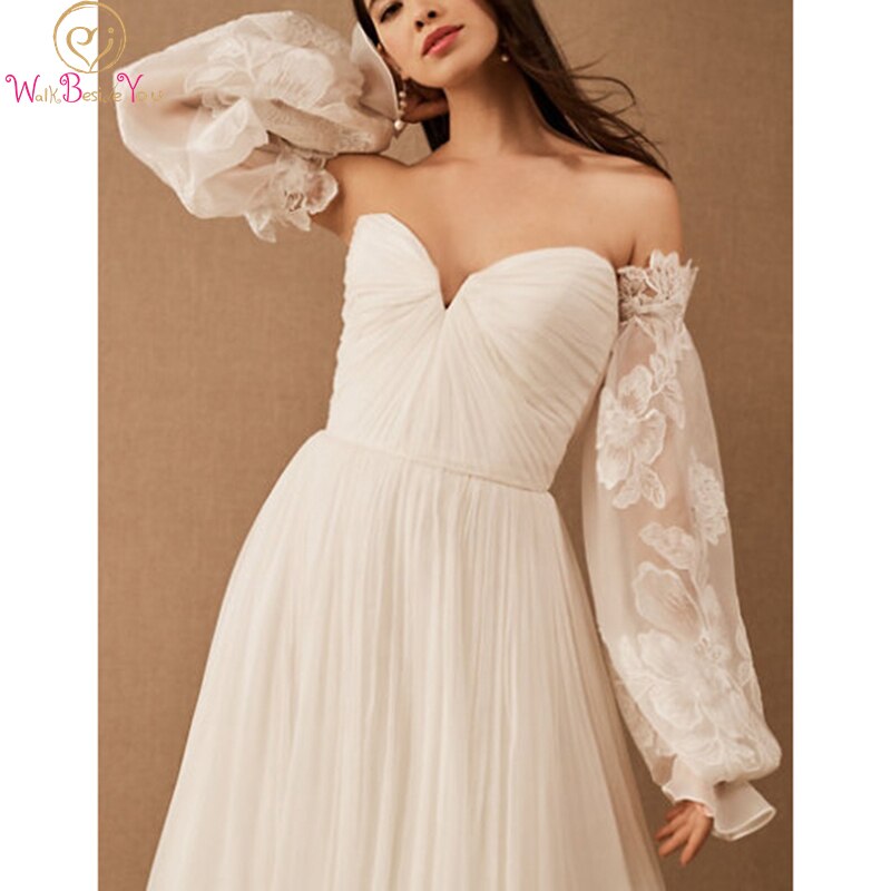 Bolero de encaje con mangas de Organza para mujer, ropa de de boda, capa, encogimiento de hombros