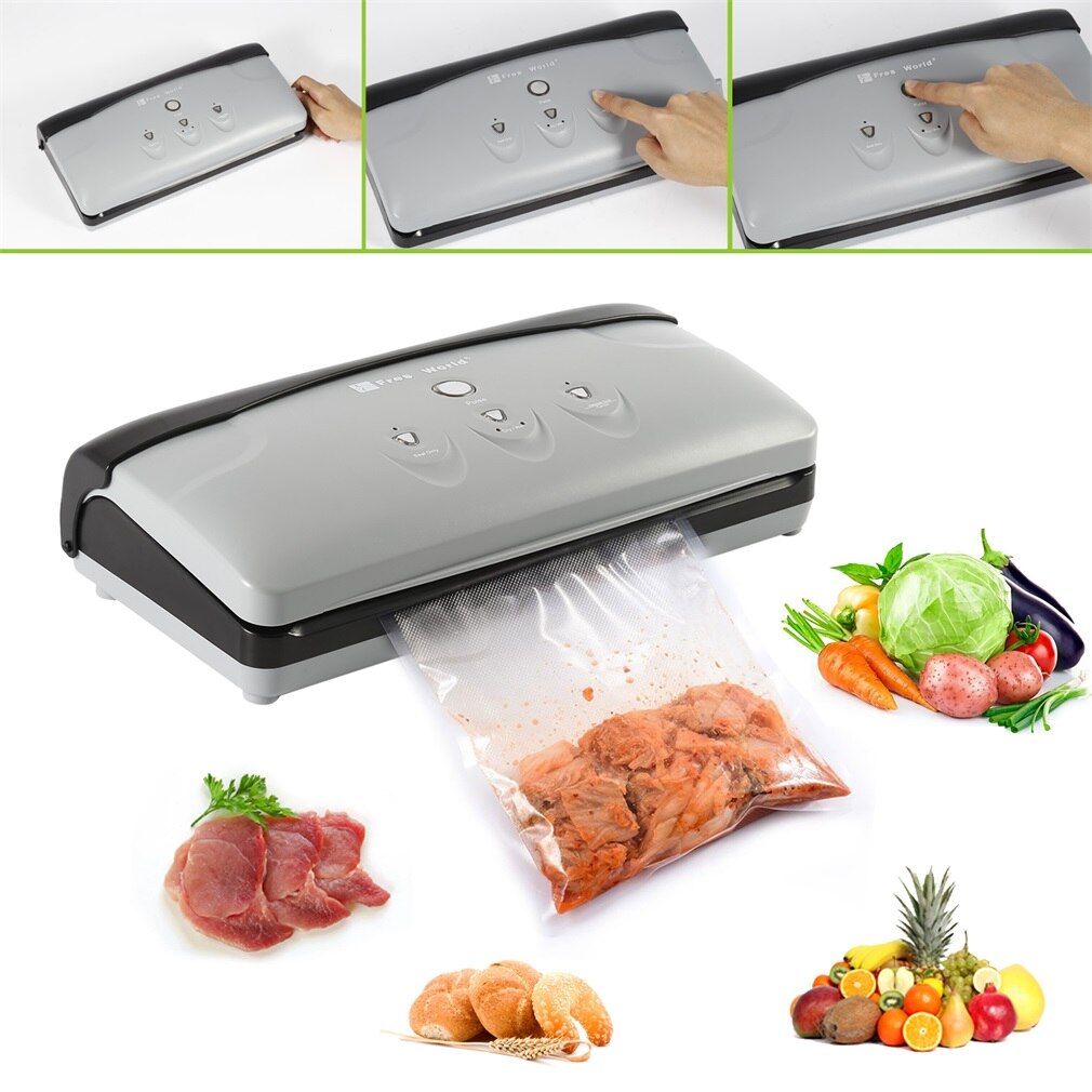 Fresh World – Machine à emballer sous vide automatique, avec démarreur, pour refermer les sacs et conserver les aliments, équipement de cuisine