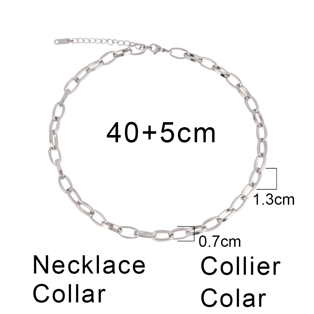 Goudkleurige Dikke Ketting Choker Ketting 316L Roestvrijstalen Halsketting Voor Dames Kettingen Mode Sieraden Feest: Puur Goud Kleur