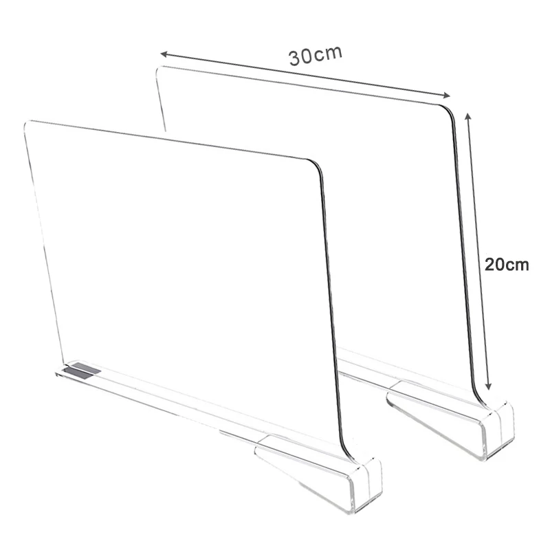 8/6/4/2 Stuks Transparante Kast Plank Voor Garderobe Organizer Doek Divider Kast Boekenkast Divider Baffle: Black