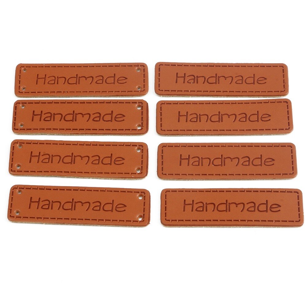 5x1.5cm 50 stuks Handgemaakte PU Lederen Tag Label Hand gemaakt Voor Craft Kleding Kledingzak Schoenen naaien Accessoires DIY