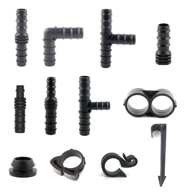 10pcs 20mm PE Pipe Connectors Agricultural Micro Irrigation Hose Connector Gardening Watering Kits Tube Tee Elbow Joints