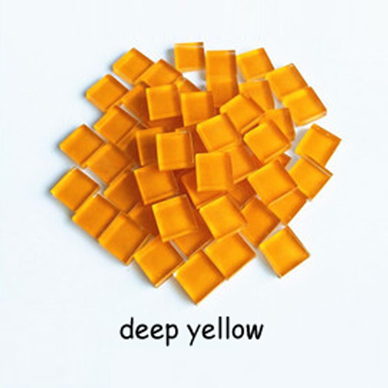 Micro Glas Tiny Mini Mozaïek Tegel DIY Hobby Kinderen Handgemaakte Crystal Gratis Stone Craft Materiaal Creativiteit: deep yellow