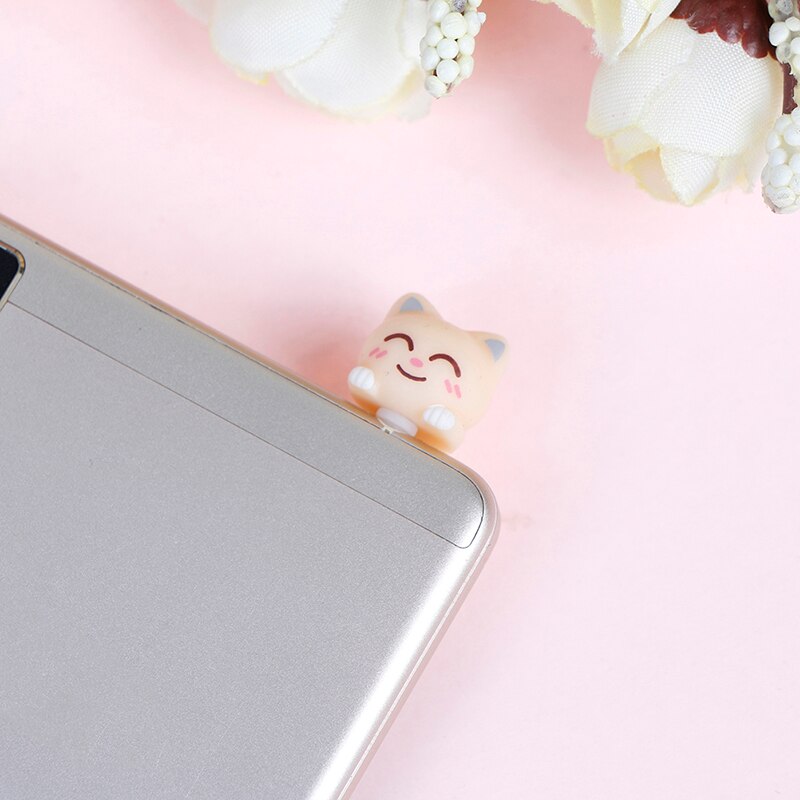 Cute Cat Anti Dust Plug 3.5mm Mobile Phone Earphone Jack Dust Plug Phone Accessories For Smart Phone 3 Colors