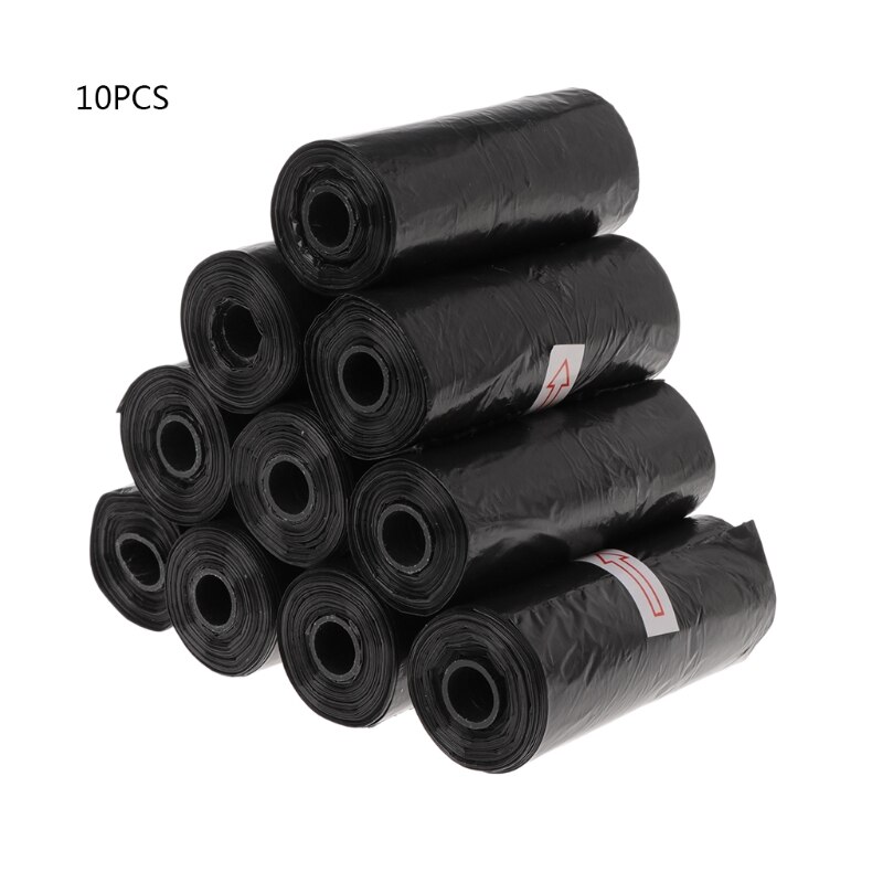 10 Roll/Set Garbage Bag Degradable Pet Poop Trash Home Kitchen Waste Black