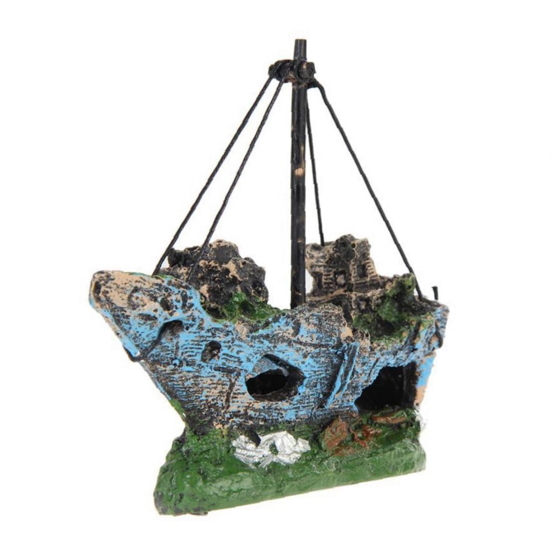 Décoration paysagère en forme de bateau Pirate | Simulation, Mini bateau Pirate pourri, Aquarium, petit Aquarium, décoration de paysage, ornement de bureau en forme de bateau coulé