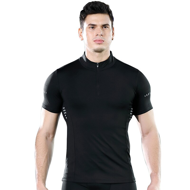Sportkleding Mannen Gym Sport T-shirt Veelkleurige Sneldrogende Running Pro Shirts Ademend Buiten Rits Tops