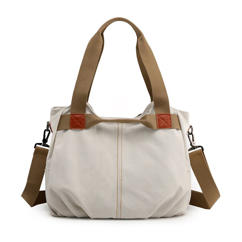 Klassieke Effen Casual Tote Dames Handtas Schouder Crossbody Mode Canvas Handtassen: B 1951 K2 W