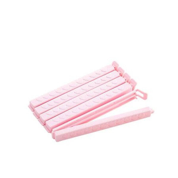 Oyourlif 5 st/set återanvändbara påsklämmor matförseglingsklämma familjens snack mjölkpulver plastpåsar förpackningsklämma plastförslutare: Stor rosa