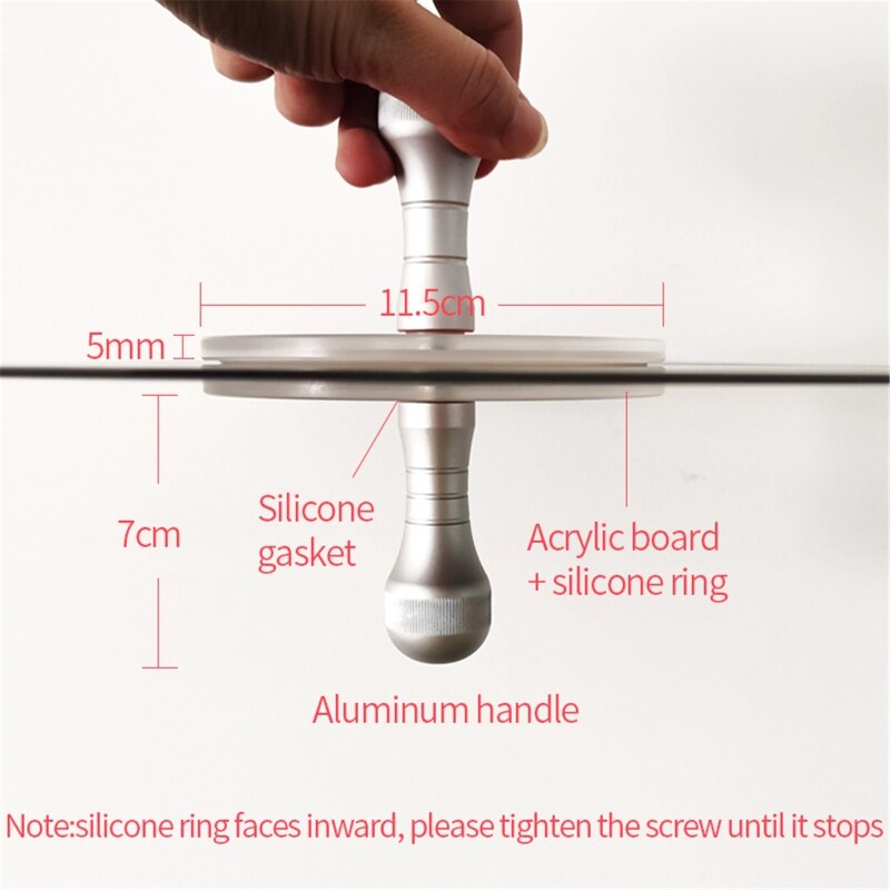 LP-Abrazadera para limpiador de discos de vinilo, mango de aluminio, Protector de etiquetas de registro, herramienta de limpieza acrílica impermeable