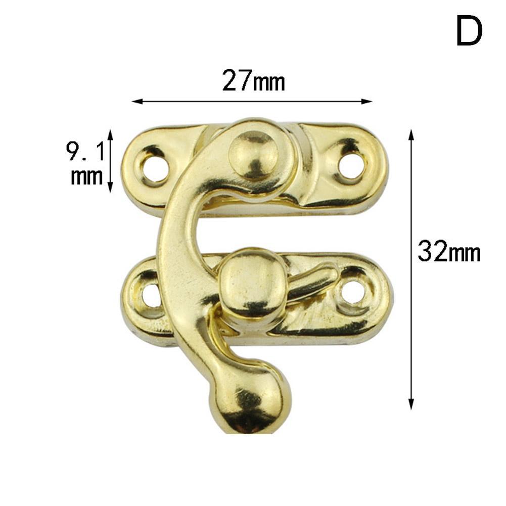 Antique Brass Metal Bronze Hook Purse Hasp Lock Vintage Wooden Jewelry Box Latches Clasp Hasps Buckle: D