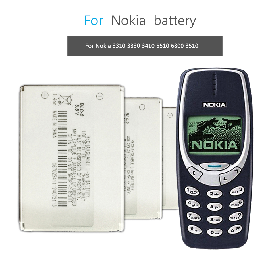 Mobiele Telefoon Batterij Voor Nokia 3310 3330 3410 3510 5510 3530 3335 3686 3685 3589 3315 3350 3510 6650 6800 batterij BLC-2 800Mah