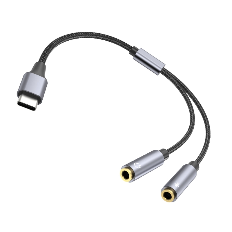 Kopfhörer, Mikrofon-Splitter-Adapter, 3,5 mm/USB-C-Kopfhörer und Mikrofon-Adapter, 3,5-mm-Stecker auf 3,5-mm-Buchse, genießen Sie