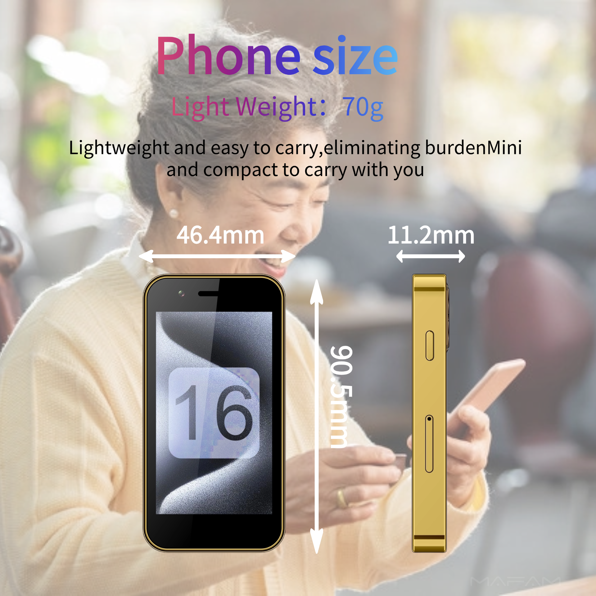 3G WCDMA Mini Smartphone für Kinder 3,0" Display Android 8.1 Play Store 16G Wifi Hotpot Dual SIM Standby Tragbares Mobiltelefon Günstig