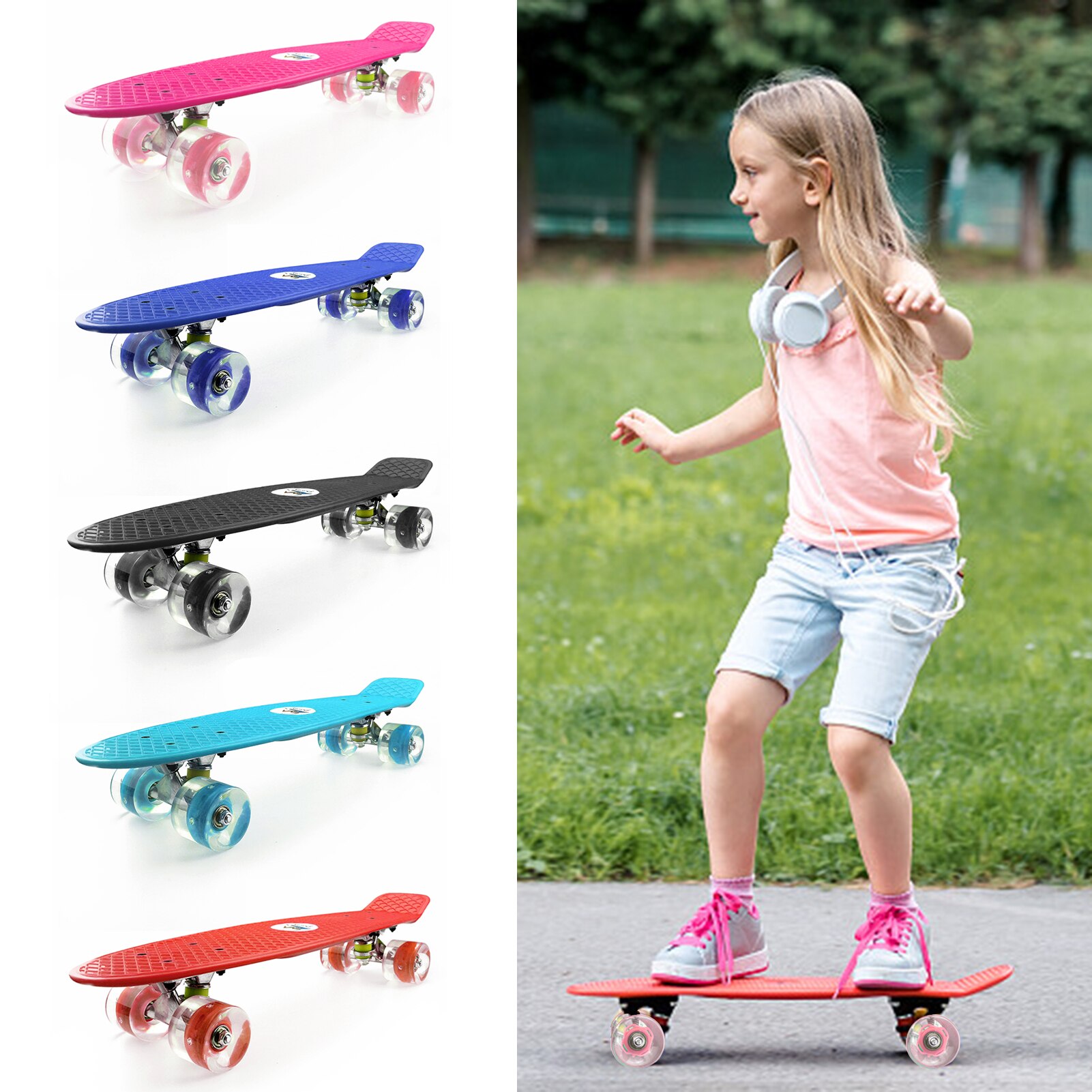 22 &#39;&#39;Skateboard mit Farbige LED Räder Blinkende Räder Skateboard Für freundlicher Jungen und Mädchen