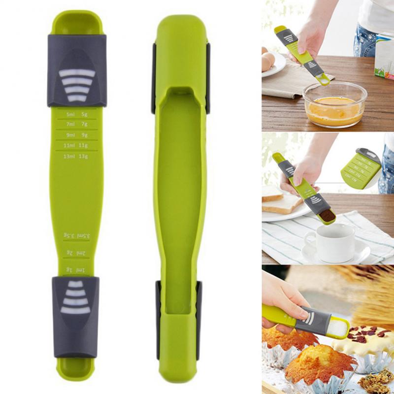 Kitchen Measurement Spoon Double End Adjustable Scale Measuring Spoon Meter Cooking Tool Kitchen Accessories Gadgets Kitchenware
