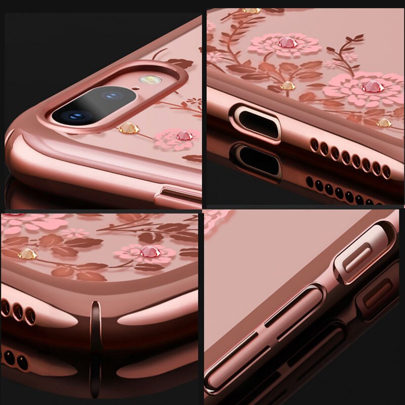 Kingxbar Bling Diamanten Kristall Fall Abdeckung Für iPhone 7 Plus 8 Plus Luxus Strass Frauen Hard Shell Klar Stoßfest