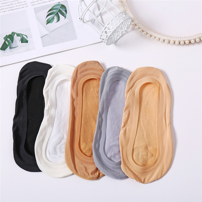 Women Socks Summer Thin Sock Slippers Sock Silicone Antiskid Ice Silk Socks Seamless Invisible Women Boat Socks