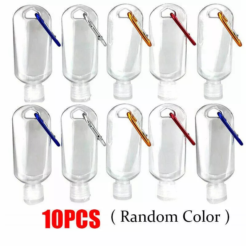 Botellas portátiles de desinfectante de manos, dispensadores de jabón líquido/Gel, botella invertida colgante para viaje, 10 Uds., 50Ml: Default Title