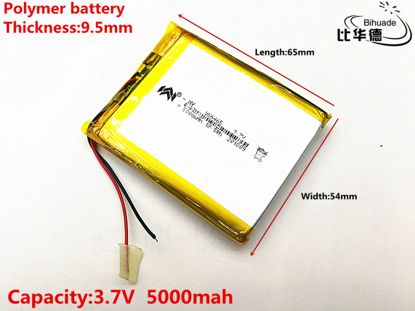 1pcs/lot 3.7V,5000mAH,[955465] PLIB; polymer lithium ion battery / Li-ion battery for tablet pc,power bank,E BOOK;