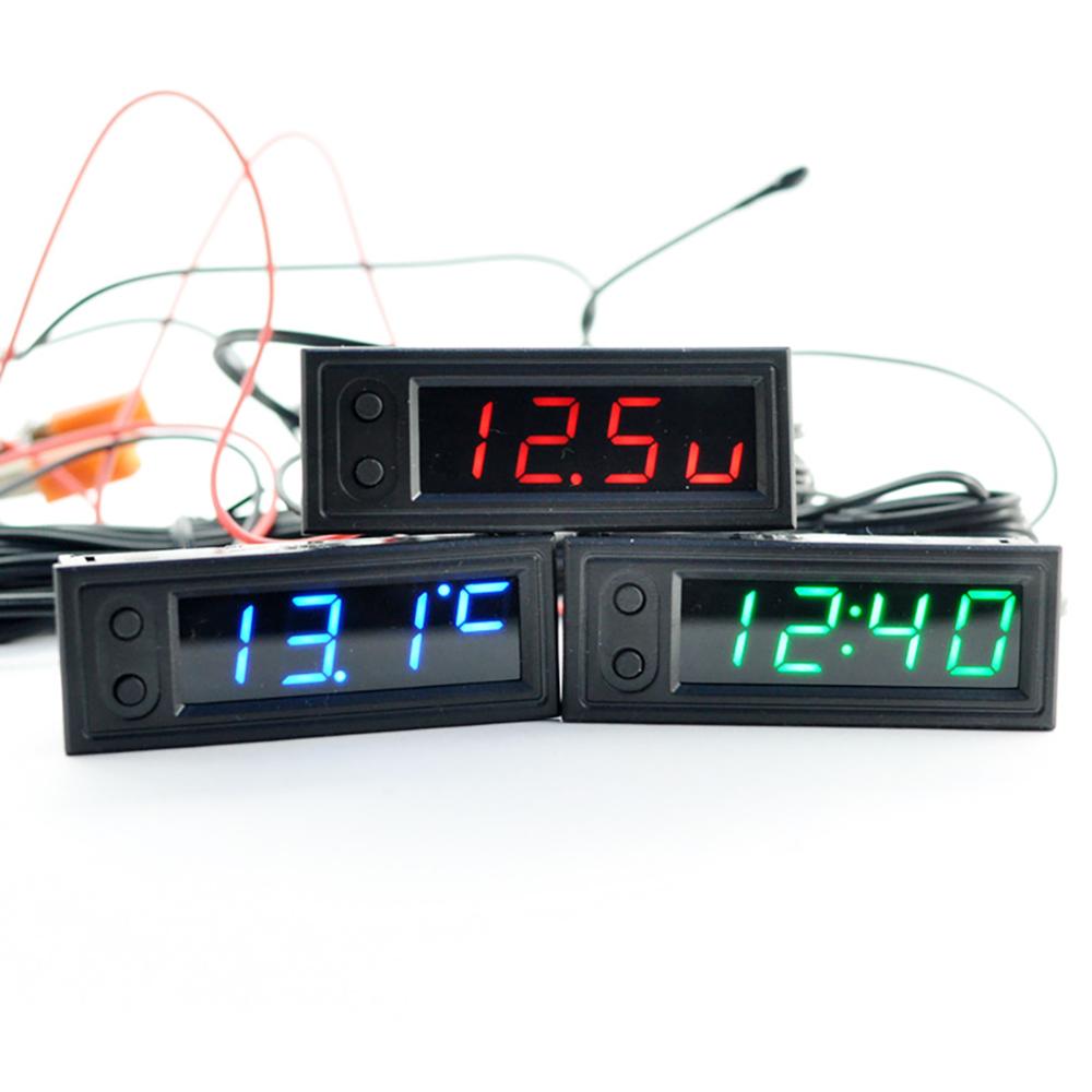 12v ur med høj præcision inden i og uden for bilens temperatur batterispænding monitorpanelmåler multifunktion