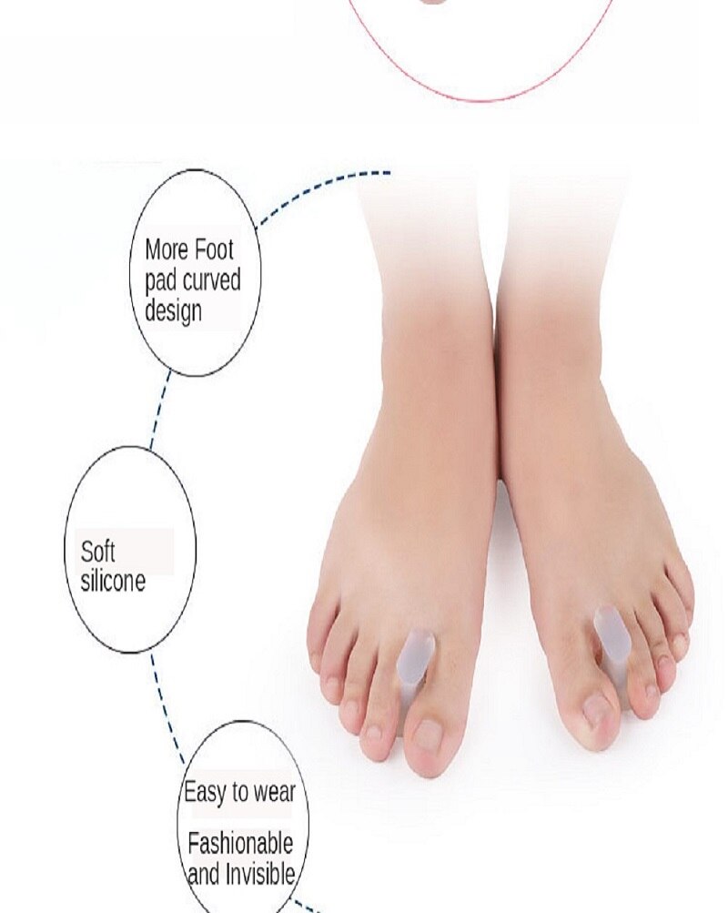 Séparateur d&#39;orteils en Silicone Transparent, outil de séparation des orteils, Valgus du pouce, Durable, santé, coussinet orthopédique pour les pieds, 2 pièces = 1 paire
