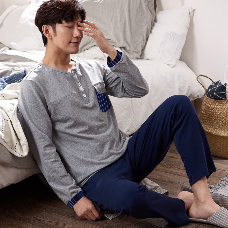 Pyjama d'hiver en coton chaud pour homme, – Grandado