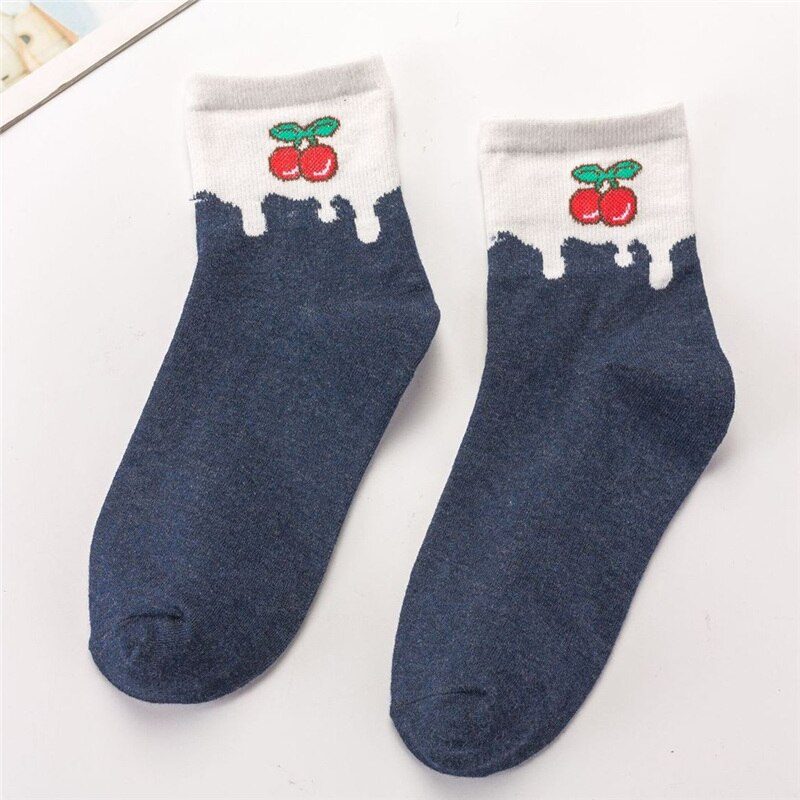 Kevät ja kesä unisex hauska sarjakuva banaanisukat harajuku cool rullalauta sokken art puuvilla hipsteri iloiset hedelmäsukat: 10