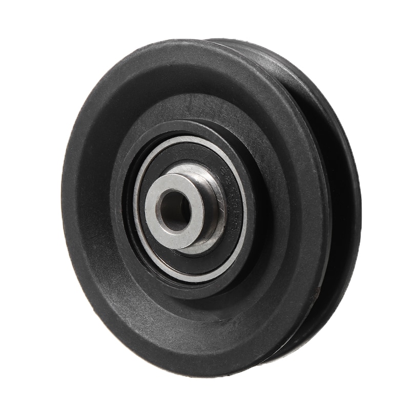1 pieza de 3,5 "90mm, rodamiento de nailon negro, Cable de rueda de polea, accesorios universales de equipo de entrenamiento de fuerza y Fitness