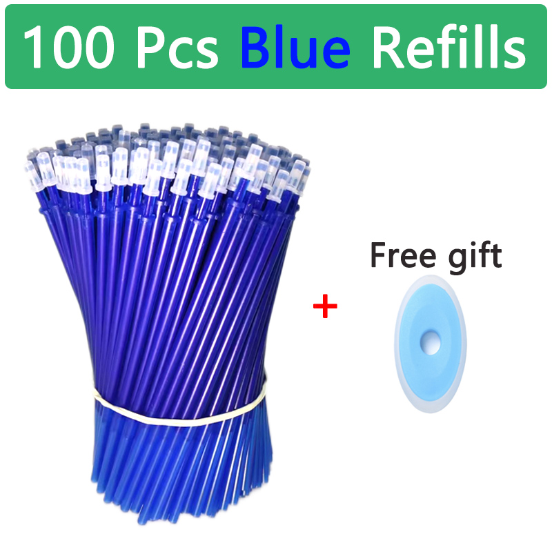 100 unids/set Kawaii recarga borrable bolígrafos borrables bolígrafo de Gel boceto escritura papelería para cuaderno útiles escolares lindo lápiz para niños