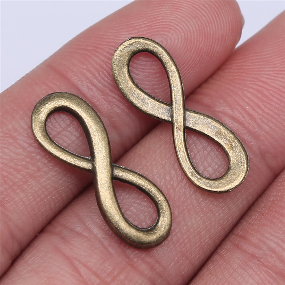 WYSIWYG 30pz 23x8mm infinito Fascino del Connettore 4 Colori infinito simbolo Connettori Produzione di Gioielli FAI DA TE Fatti A Mano Del Mestiere: Bronzo antico placcato