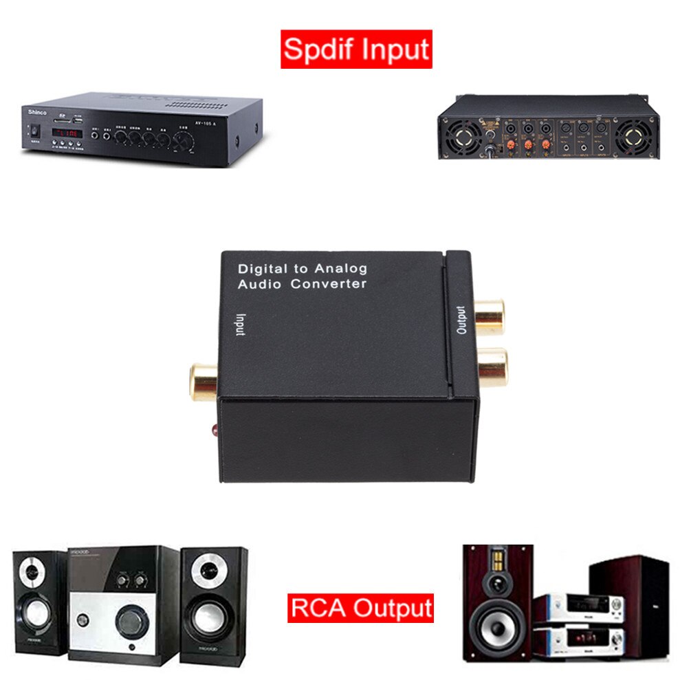Digitaal Naar Analoog Audio Converter Dac Versterker Box Voor Coaxiale Optische Spdif Signaal Naar Analoog Audio Converter