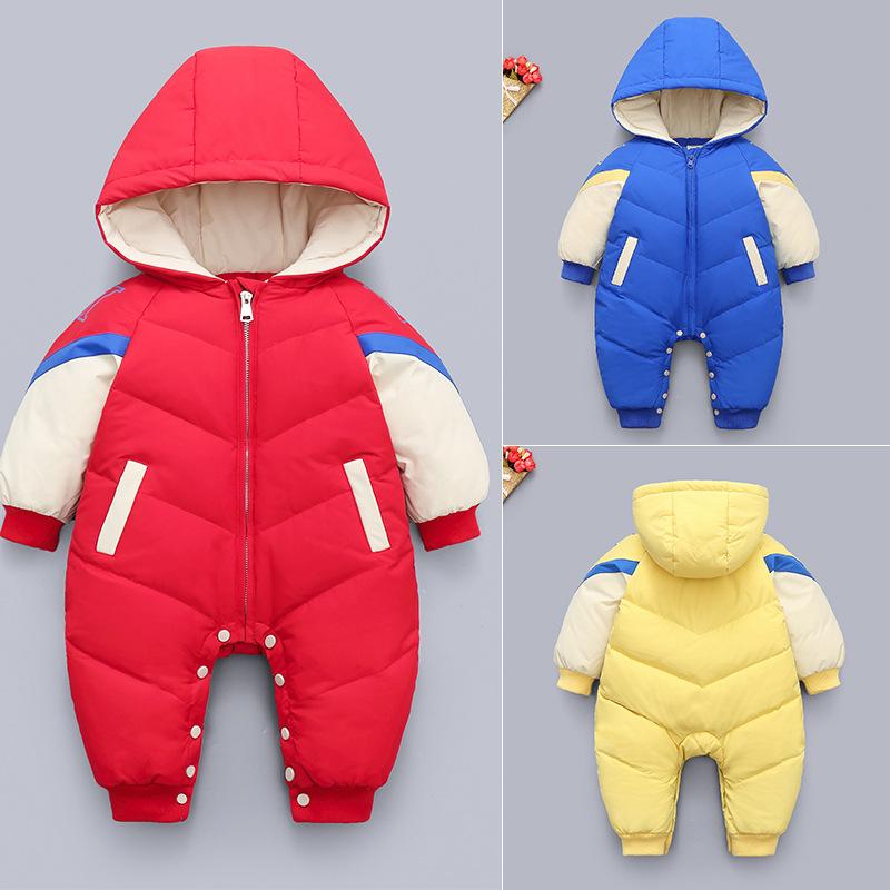 Baby Clothes Winter born Overalls Infant Duck Down Snowsuit Boys Girls Warm Thick Jumpsuit Hooded Outfits Baby Snow Romper