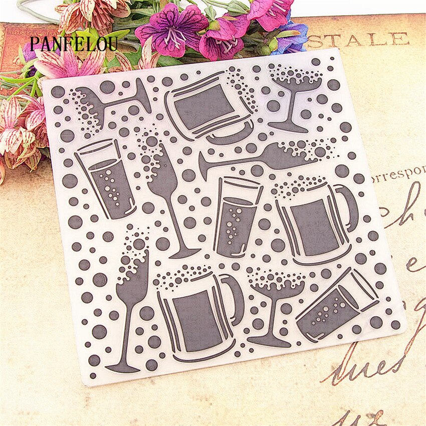 PANFELOU-carpetas de plástico con relieve para cerveza y gafas, plantilla para álbum de recortes, bricolaje, Fondant, pastel, álbum de fotos, fabricación de tarjetas