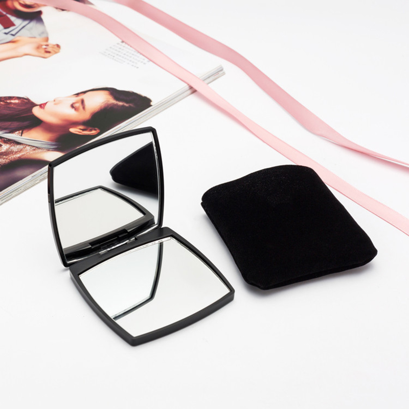 Mini Vierkante Make-Up Spiegel Draagbare Dubbelzijdige Cosmetische Spiegel Vouwen Pocket Compacte Spiegel Reizen Accessoires Kerstcadeau