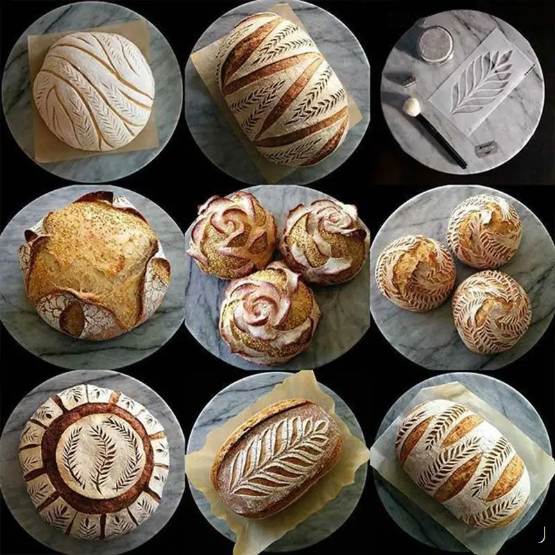 Broodsnijders Met 5PCS Vervanging Messen Bakmes Gereedschap Voor Westerse Baguette Franse Toast Cutter Bagel Arc Gebogen Mes