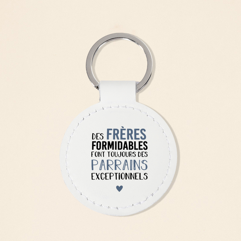 Ville du være min gudmor og gudfar nøglering vedhæng spørg marraine parrain anmodning læder kayring: Oliven